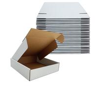 8x8x2 Inches Shipping Boxes Set of 25,White Corrugated Mailing Cardboard Box Literature Mailer for Packing Small Business Moving Storage, E-Commerce Packaging Mailing Boxes Gift Boxes for Presents