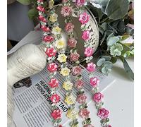 8Yards Lace Trim Embroidery Flower DIY lace Applique Sewing Craft lace Ribbon for Dress Wedding Gift Decoration (4 Colors)