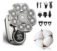 9.0 Shaver, 9.0 Ultra Shaver, 9D Floating Head Shavers, Intelligent Led Display Ipx7 Waterproof Wet Dry Shaving, 6-in-1 Detachable Rechargeable Electric Razor for Men (1PC-Silver)