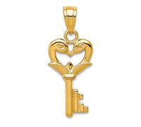 9.05mm 14ct Solid Yellow Gold Swans Key Pendant Necklace Pendant for Women