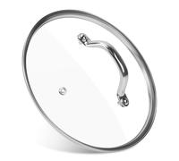 9.1 Inch Tempered Glass Lid Replacement for Instant Pot 6 Quart Pressure Cooker Inner Pot, 6 Qt Round Clear Tempered Pot Cover Accesories for Cooking, Stainless Steel Handle and Rim, 1Pack