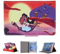 9-10.1 Inch Tablet Case, Protective Case Cover for iPad 9.7 2018, Galaxy A6 10.1/Tab E 9.6, ASUS ZenPad 10, Lenovo Tab 2 A10-70, Huawei MediaPad T3 T5 M5 Lite (Princess Jasmine Genie & Aladdin)