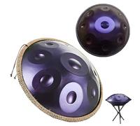 9/10/12 Note Handpan Drum - 432Hz/440Hz Steel Tongue Drum for Sound Healing Mtat and Yoga Therapy - Percuss Instrument 56cm (Purple 9 Note)