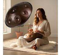 9/10/12 Note Handpan Steel Tongue Drum 440Hz 22" Purple Mtat Drum for Beginners Includes Stic & Tr Stand Perfect for Adults & Music Therapy