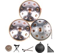 9/10/12 Note Premium Steel Hand Drum, 432Hz/440Hz Handpan Drum Percussion Instrument, 22 Inch Handpan Instrument Hand Pan Drums For Adults And Kids With Drums Tripod(BLACK-9 NOTES,440Hz)