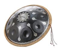 9/10/12 Notes Handpan｜22in Handpan Drums Percussion For Adults｜D Minor Premium Steel Hand Drum｜440hz/432hz Hand Pan With Handpan Drum Stand(Mandala,10 Notes(440Hz))