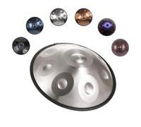 9/10/12 Notes Handpan Drum 22 Inch D Minor Handpan Instrument For Adults 440Hz Premium Steel Drum For Music Therapy Includes Carrying Case Drumsticks Stand(Silver,10 Notes)
