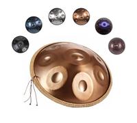 9/10/12 Notes Handpan Drum 22 Inch D Minor Handpan Instrument For Adults 440Hz Premium Steel Drum For Music Therapy Includes Carrying Case Drumsticks Stand(Gold,12 Notes)