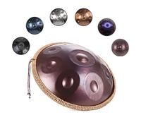 9/10/12 Notes Handpan Drum 22 Inch D Minor Handpan Instrument For Adults 440Hz Premium Steel Drum For Music Therapy Includes Carrying Case Drumsticks Stand(Brown,9 Notes)