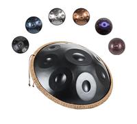 9/10/12 Notes Handpan Drum 22 Inch D Minor Handpan Instrument For Adults 440Hz Premium Steel Drum For Music Therapy Includes Carrying Case Drumsticks Stand(Black,12 Notes)