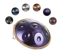 9/10/12 Notes Handpan Drum 22 Inch D Minor Handpan Instrument For Adults 440Hz Premium Steel Drum For Music Therapy Includes Carrying Case Drumsticks Stand(Purple,10 Notes)