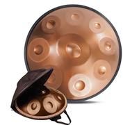 9/10/12 Notes Handpan Drum, 22 Inch Hand Pan Steel Drum In D Minor, Classic 432Hz/440Hz Steel Tongue Drum Instrument For Adults Kids Beginners And Professional Players (Size : 440Hz, Color : GOLD_12