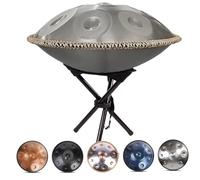 9/10/12 Notes Handpan Drum Sets, 432Hz/440Hz D Minor Steel Hand Pan Percussion Instruments For Beginners And Professional Players, 22 Inch Hand Pan Drum With DrumsTripod Drumsticks And Bag(SILVER-12 N