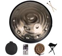 9/10/12 Notes Handpan Drum(Soft Handpan Bag,handpan Mallets,Handpan Stand,woven Rope,Note Stickers) - Harmonic Hand Pan Drum - Professional D-Key Percussion Instrument(Spiral,12 Notes (432Hz))