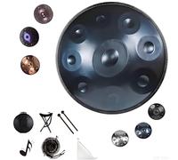9/10/12 Notes Handpan Instrument - 22 Inch 432Hz/440Hz -Percussion Instruments Drum - Hand Pan Drum With Holder For Adults Kids Beginners And Professional Players(Blue,432hz 10 Notes)