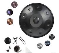 9/10/12 Notes Handpan Instrument - 22 Inch 432Hz/440Hz -Percussion Instruments Drum - Hand Pan Drum With Holder For Adults Kids Beginners And Professional Players(Black,440hz 9 Notes)