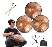9/10/12 Notes Premium Steel Hand Drum, 432Hz Handpan Drum Instrument, 22 Inch D Kurd Minor Steel Hand Pan Percussion Instruments, For Sound Healing, Meditation, Yoga(C,10 note)