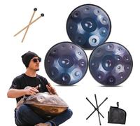 9/10/12 Notes Premium Steel Hand Drum, 432Hz Handpan Drum Instrument, 22 Inch D Kurd Minor Steel Hand Pan Percussion Instruments, For Sound Healing, Meditation, Yoga(B,12 notes)
