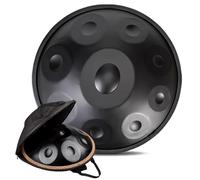 9/10/12 Notes Steel Hand Pan Percussion Instruments, 22 Inch Hand Handpan Drum Sets In D Minor, 432Hz/440Hz Handpan Drum Instrument, For Adults Kids Beginners(Black-432Hz,10Notes)