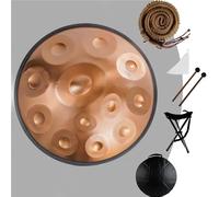 9/10/12 Notes Steel Hand Pan Percussion Instruments, 432Hz/440Hz Handpan Drum Sets, 22 Inch Hand Drum Percussion Instruments In D Kurd Minor, For Yoga Training, Travel Use, Music Training(D,9Notes(432