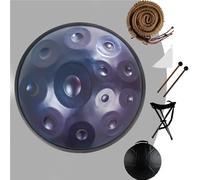 9/10/12 Notes Steel Hand Pan Percussion Instruments, 432Hz/440Hz Handpan Drum Sets, 22 Inch Hand Drum Percussion Instruments In D Kurd Minor, For Yoga Training, Travel Use, Music Training(B,9Notes(432