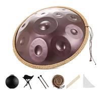 9/10/12 Notes Steel Tongue Drum, 22 in Hand Pan Drums Percussion Instrument, Classic D Minor Generates Meditation, for Musical Education Yoga Entertainment-Brown||12 Note