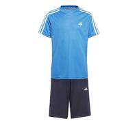 (9-10 Years, Black Blue) Adidas Boys Train Essentials Training T-Shirt & Shorts Set