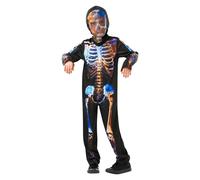 (9-10 Years, Black/Blue) Rubies Boys Skeleton Glow In The Dark Costume Suit