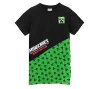 (9-10 Years, Black) Minecraft Childrens/Kids Creeper Colour Block T-Shirt