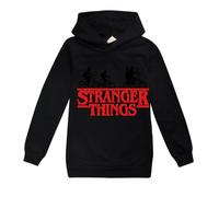 (9-10 Years, Black) Stranger Things Sweatshirt Tops Long Sleeve Hoodie Pullover Hooded Jumper for Kids Boys Girls