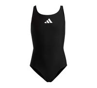 (9-10 Years, Black/White) Adidas Girls Small Logo Racerback One Piece Swimsuit