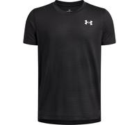 (9-10 Years, Black/White) Under Armour Mens Horizontal Stripe Jacquard Logo Top