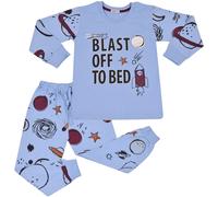 A2Z 4 Kids Boys Pyjamas Rocket Spaceship Blast Off To Bed Pyjama - PJS 157 Blue 9-10