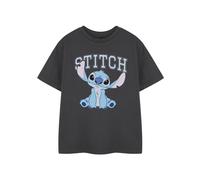 Disney Lilo & Stitch Girls Grey College Short Sleeved T-Shirt - 9-10 Years
