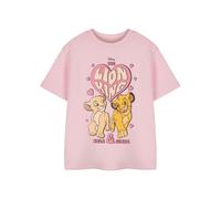Disney Lion King Girls Pink Graphic Tee | Classic Cartoon Nala & Simba T-Shirt | Crew Neck Short Sleeve Pull-On Top | The Lion King Characters Apparel | Casual Wear Fashion