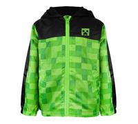 (9-10 Years, Green/Black) Minecraft Boys Creeper Hooded Waterproof Jacket