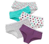 (9-10 Years, Green) Just Essentials Girls Back To School 5 Pack Star Print Hipster Briefs