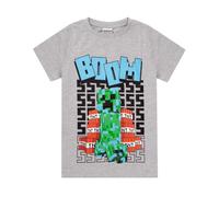 (9-10 Years, Grey) Minecraft Boys Boom T-Shirt