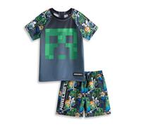 (9-10 Years) Minecraft 2 Piece Swim Set (Boys Green)