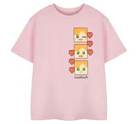 (9-10 Years, Pink) Minecraft Girls Pixel Hearts Short-Sleeved T-Shirt