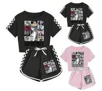 (9-10 Years, Pink) Taylor Swift The Eras Tour Summer T-Shirt Tops Shorts Set Kids Girls PJs Loungewear Tracksuit Outfits