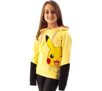 Pokemon Hoodie For Girls | Kids Yellow Pikachu Hooded Jumper Sweater | Gamer Gifts Clothing Merchandise 7-8 Years
