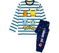 (9-10 Years) Pokemon Long Sleeve Long Leg Pyjama Set (Unisex Kids White)