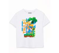 (9-10 Years) Sonic the Hedgehog Short Sleeved T-Shirt (Unisex Kids White)