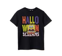 (9-10 Years) SpongeBob SquarePants Short Sleeved T-Shirt (Unisex Kids Black)