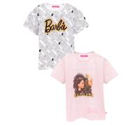 (9-10 Years, White/Pink) Barbie Girls Kindness Stronger Together Unity And Love T-Shirt Set (Pack of 2)