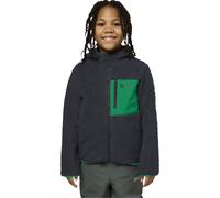 (9 - 10 Yrs, Phantom / Green) Jack Wolfskin Kids Ice Curl Hood Full Zip Fleece