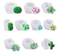 9/10pcs Silicone Mold Succulent and Cactus Plant Flower Shape Handmade Candle and Resin Craft Project