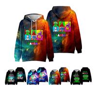 (9-10Years, D) Garten of Banban 3D Printed Hoodies Kids Fans Hooded Pullovers Drawstring Sweatshirt Winter Tops