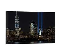 9 11 Memorial Beacons Statue of Liberty Lower Manhattan New York City Poster Decorative Painting Canvas Wall Posters And Art Picture Print Modern Family Bedroom Decor Posters 24x36inch(60x90cm)